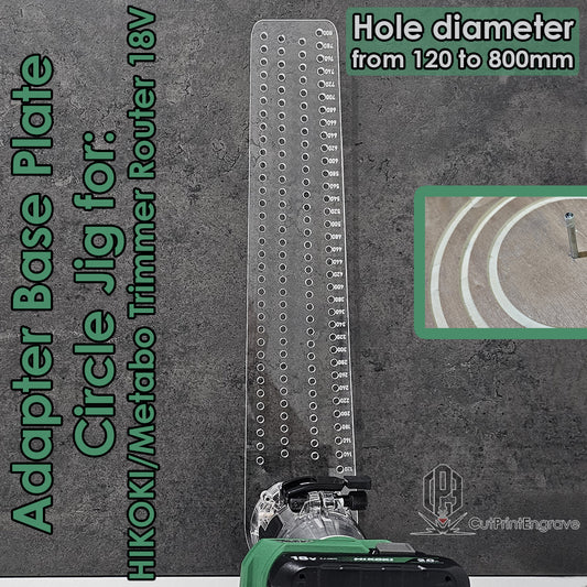 XLarge Circle Jig 4 HIKOKI/Metabo Trimmer 18V Cordless Router Base Plate