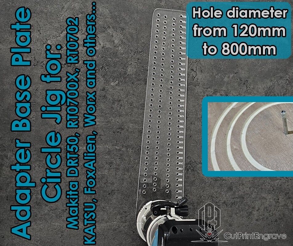 Xtra Large Circle Jig Router Base Plate 4 Makita DRT50 RT0700X RT0702 KATSU WORX