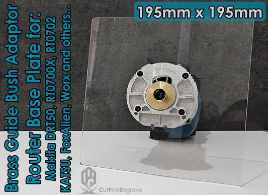 Makita DRT50 RT0700X..Router Trend Brass Guide Bush Adaptor Base Plate-195x195mm