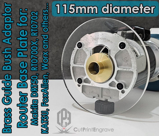 Makita DRT50 RT0700X... Router Trend Brass Guide Bush Adaptor Base Plate - 115mm