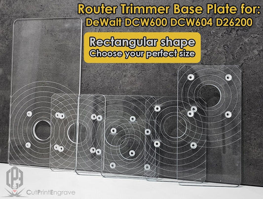 Rectangular Shape Router Base Plate For DeWalt DCW600 DCW604 D26200 - 7 TYPES