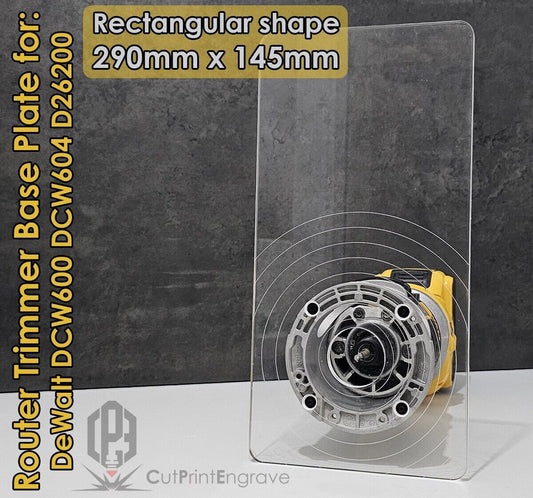 Rectangular Shape Router Base Plate For DeWalt DCW600 DCW604 D26200 290x145mm
