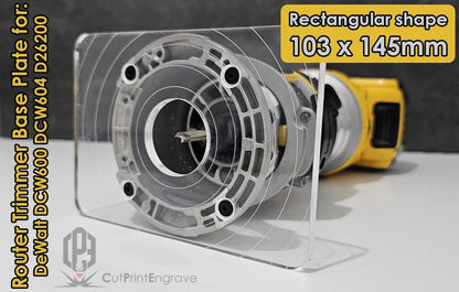 Rectangular Shape Router Base Plate For DeWalt DCW600 DCW604 D26200 103x145mm
