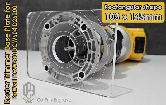 Rectangular Shape Router Base Plate For DeWalt DCW600 DCW604 D26200 103x145mm