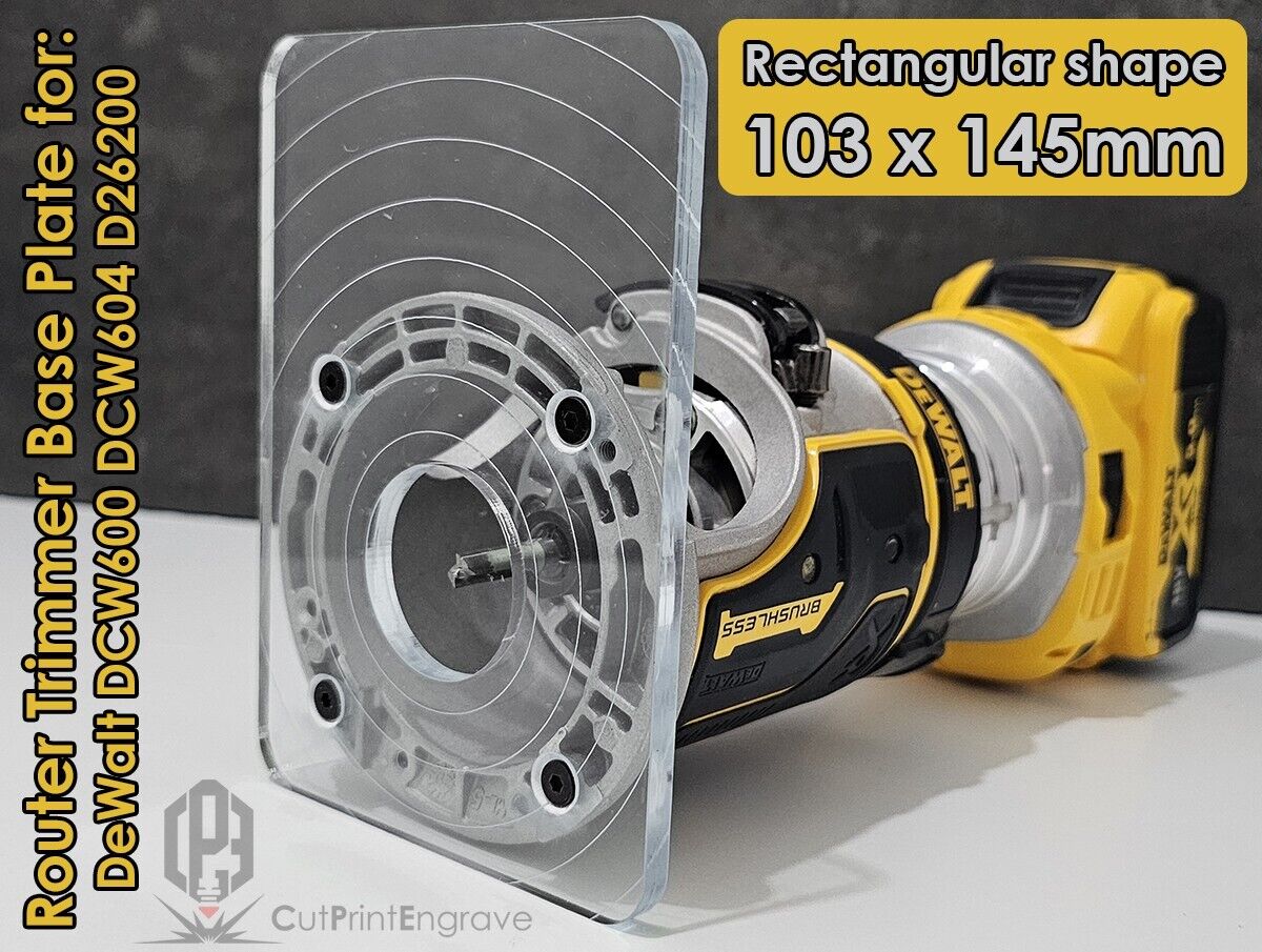 Rectangular Shape Router Base Plate For DeWalt DCW600 DCW604 D26200 103x145mm