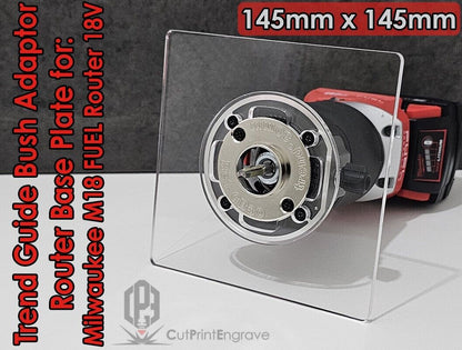 Milwaukee M18 FUEL Router Router Trend Guide Bush Adaptor Base Plate - 145x145mm