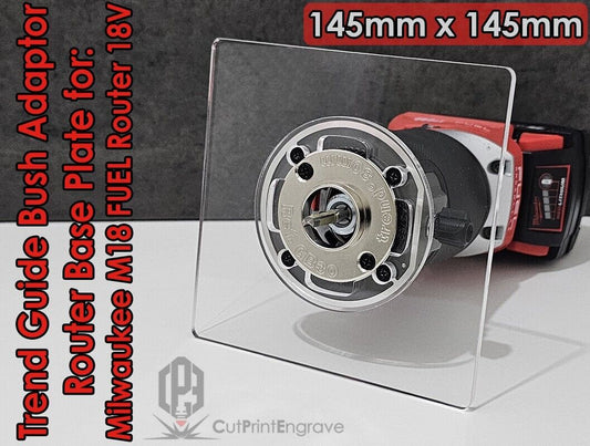 Milwaukee M18 FUEL Router Router Trend Guide Bush Adaptor Base Plate - 145x145mm
