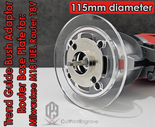 Milwaukee M18 FUEL Router 18V Router Trend Guide Bush Adaptor Base Plate - 115mm