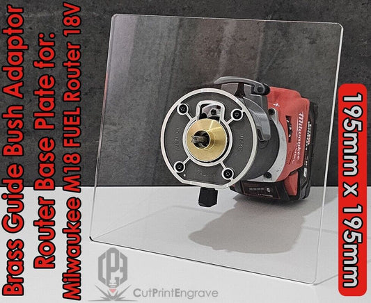 Milwaukee M18 FUEL Router 18V Trimmer Router Brass Guide Bush Adaptor Base Plate