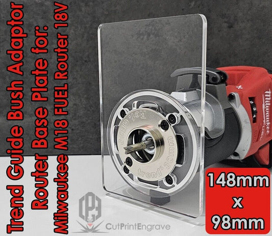Milwaukee M18 FUEL Router Router Trend Guide Bush Adaptor Base Plate - 148x98mm