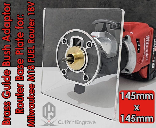 Milwaukee M18 FUEL Router 18V Trimmer Router Brass Guide Bush Adaptor Base Plate