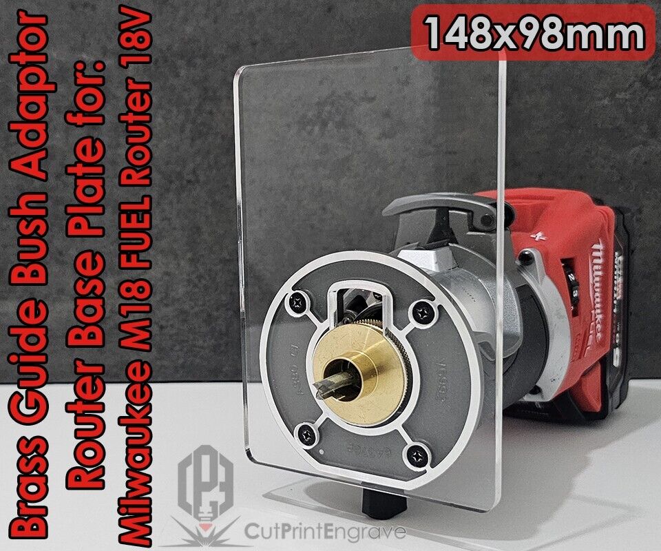 Milwaukee M18 FUEL Router 18V Trimmer Router Brass Guide Bush Adaptor Base Plate