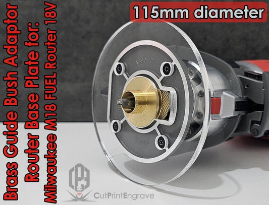 Milwaukee M18 FUEL Router 18V Trimmer Router Brass Guide Bush Adaptor Base Plate