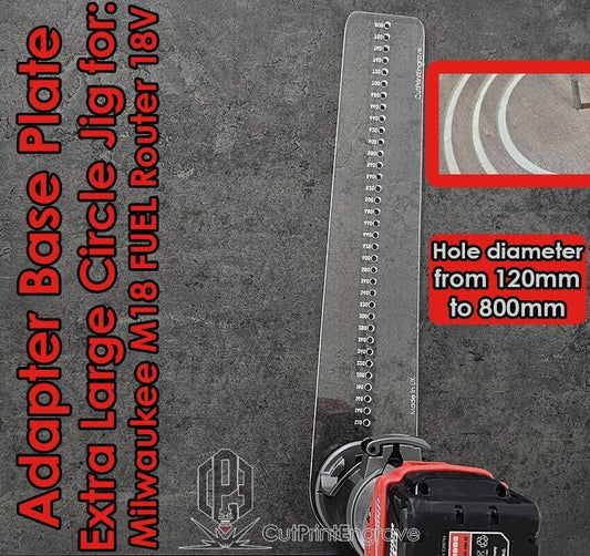 XLarge Circle Jig Base Plate For Milwaukee M18 FUEL 18V Cordless Plunge Router