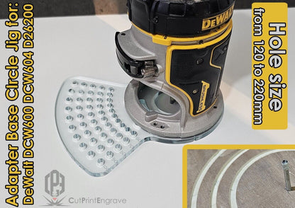 Small Circle Jig for DeWalt DCW600 DCW604 D26200 Cordless Plunge Router Base Pla