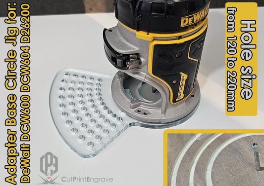 Small Circle Jig for DeWalt DCW600 DCW604 D26200 Cordless Plunge Router Base Pla