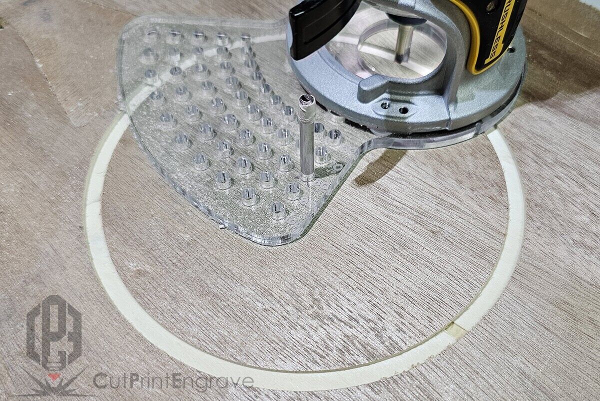 Small Circle Jig for DeWalt DCW600 DCW604 D26200 Cordless Plunge Router Base Pla
