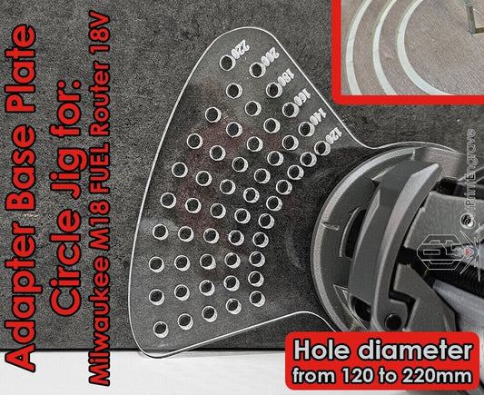 Small Circle Jig 4 Milwaukee M18 FUEL Router Cordless Plunge Router Base Plate