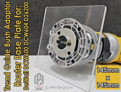 Dewalt DCW600 Trimmer Router Trend Guide Bush Adaptor Base Plate - 145mm x 145mm