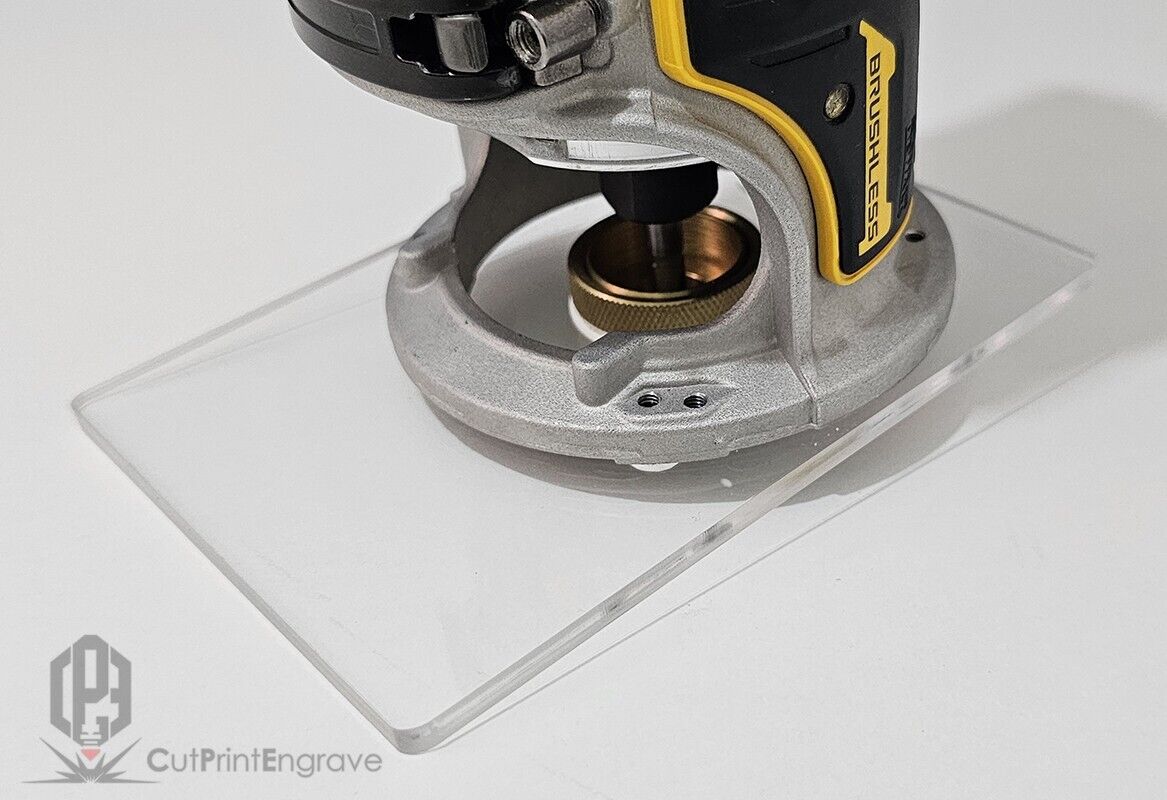 Dewalt DCW600 Trimmer Router Trend Brass Guide Bush Adaptor Base Plate -148x98mm