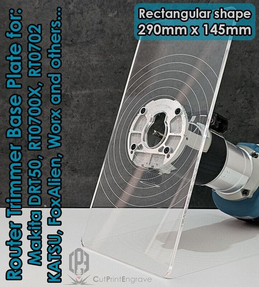 Rectangular Router Base Plate For Makita DRT50 RT0700X RT0702 KATSU 145x290mm