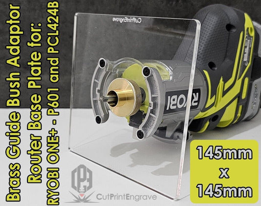 RYOBI ONE+ 18V P601 PCL4424B Trimmer Router Brass Guide Bush Adaptor Base Plate