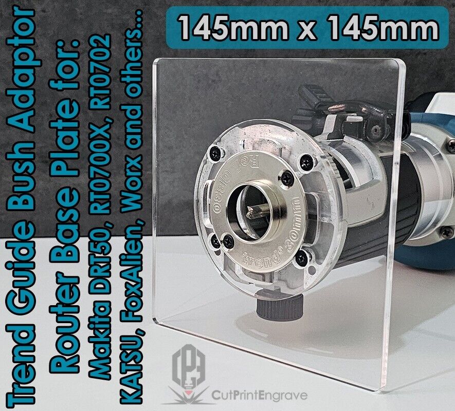 Makita DRT50 RT0700 KATSU Router Trend Guide Bush Adaptor Base Plate 145 x 145mm