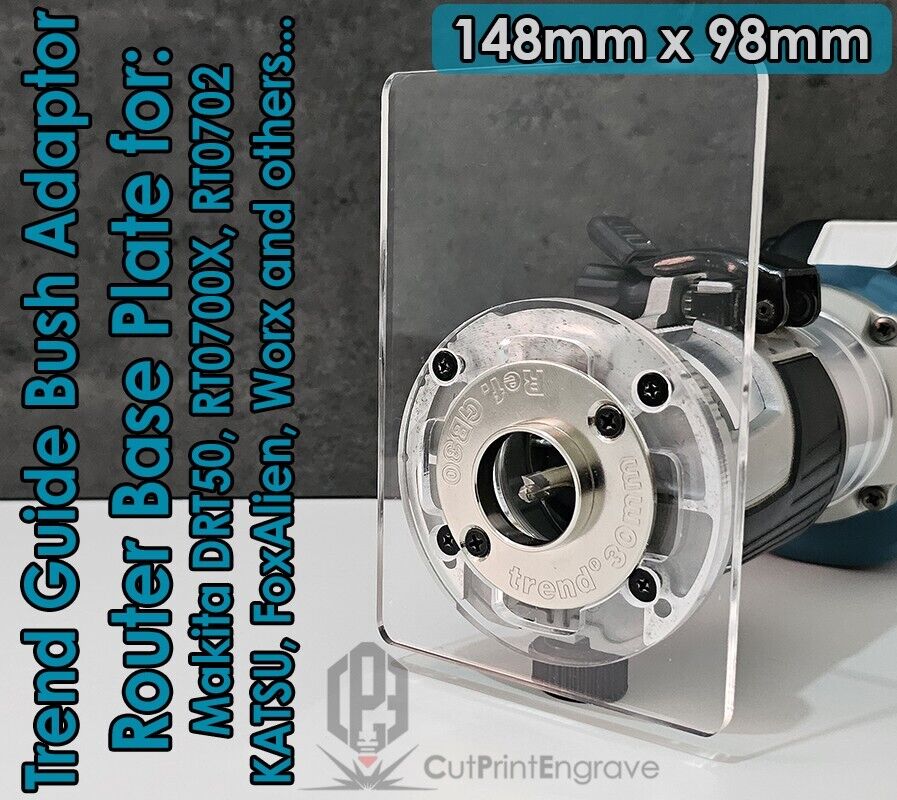 Makita DRT50 RT0700 KATSU Router Trend Guide Bush Adaptor Base Plate -148 x 98mm