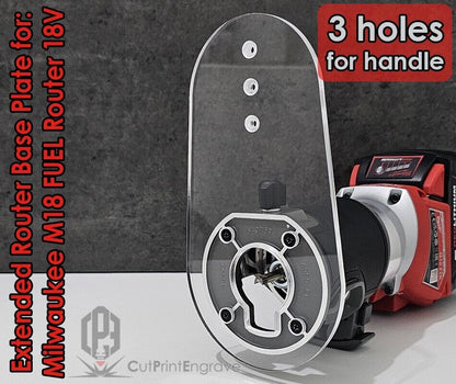 Extended Extra Strong Router Sub BASE PLATE for Milwaukee M18 FUEL Router 18V