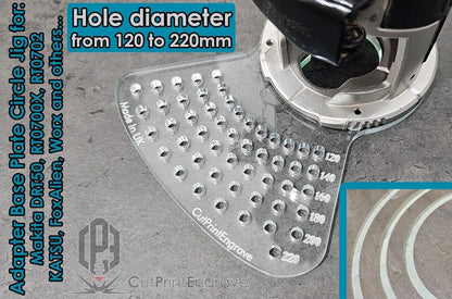 Small Circle Jig Router Base Plate For Makita DRT50 RT0700X RT0702 KATSU WORX 18
