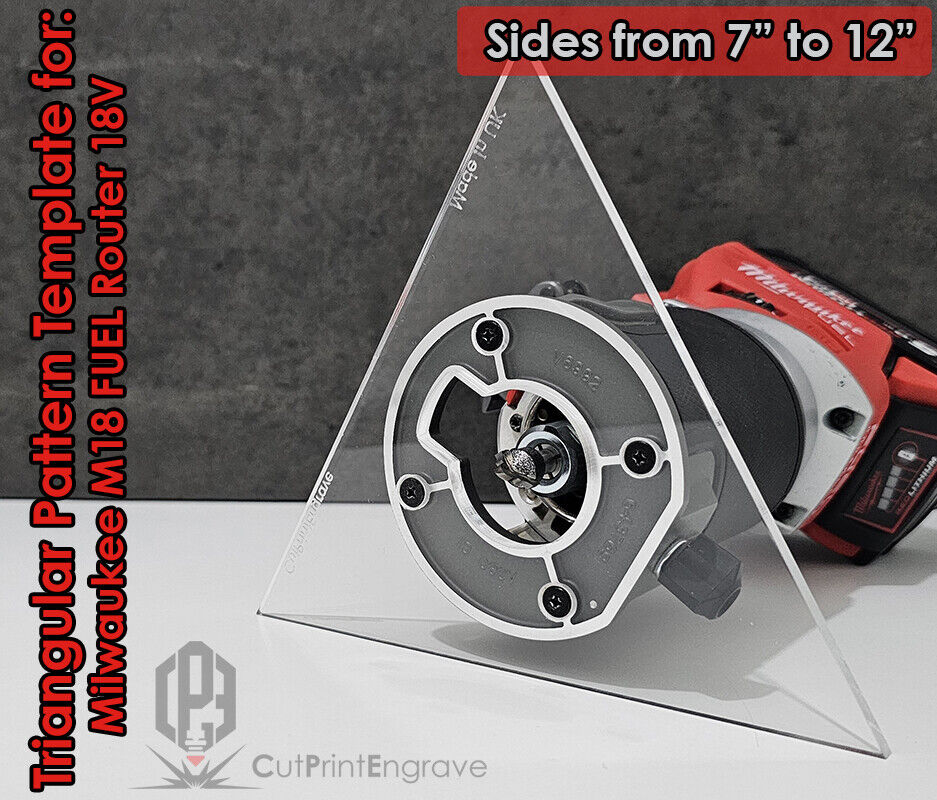 Milwaukee M18 FUEL Compatible Triangular Pattern Router Replacement Base 7"-12"