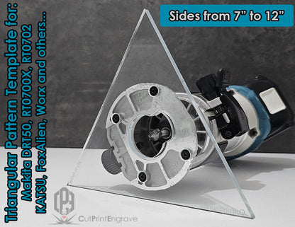 Makita Katsu Worx Compatible Triangular Pattern Router Replacement Base 7" - 12"