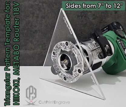 HIKOKI, Metabo 18V Compatible Triangular Pattern Router Replacement Base 7"-12"