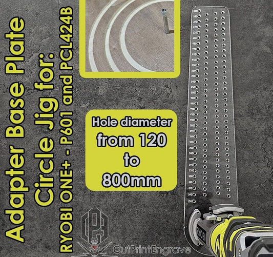 XLarge Circle Jig 4 RYOBI ONE+18V P601 PCL4424 Cordless Plunge Router Base Plate
