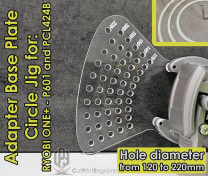 Small Circle Jig 4 RYOBI ONE+ 18V P601 PCL4424 Cordless Plunge Router Base Plate