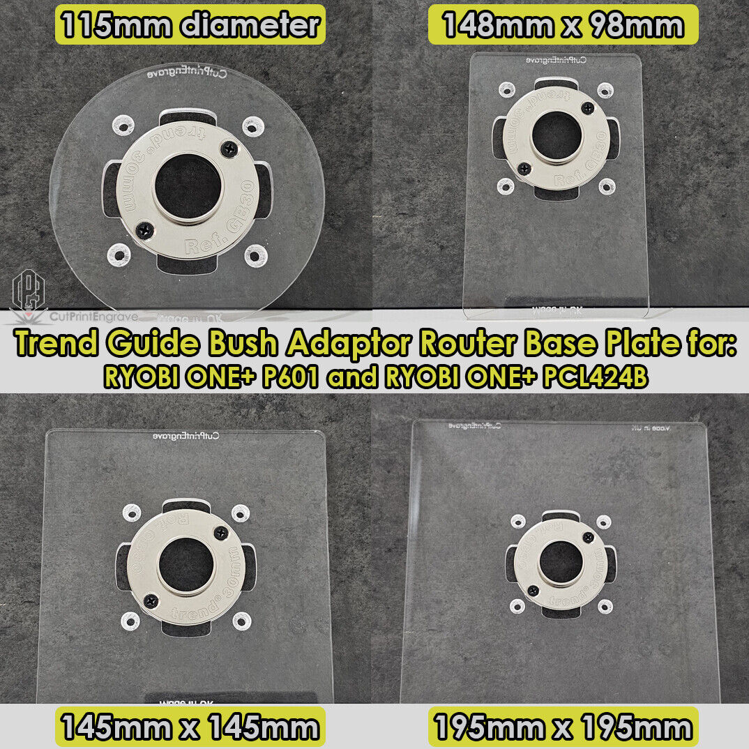 RYOBI ONE+ 18V P601 PCL4424B Trimmer Router Trend Guide Bush Adaptor - 4 sizes