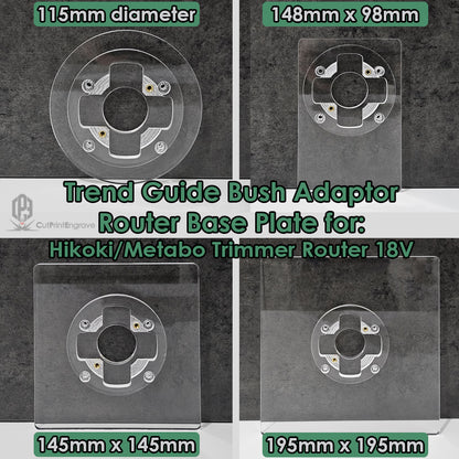 HIKOKI Matabo Router Trimmer Trend Guide Bush Adaptor Base Plate-4 sizes