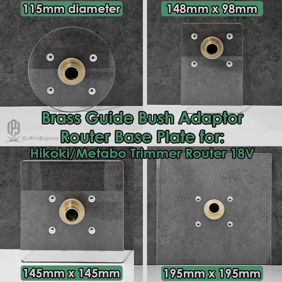 HIKOKI Matabo Router Trimmer Trend Brass Guide Bush Adaptor Base Plate - 4 sizes