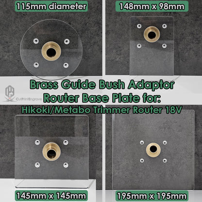 HIKOKI Matabo Router Trimmer Trend Brass Guide Bush Adaptor Base Plate - 4 sizes